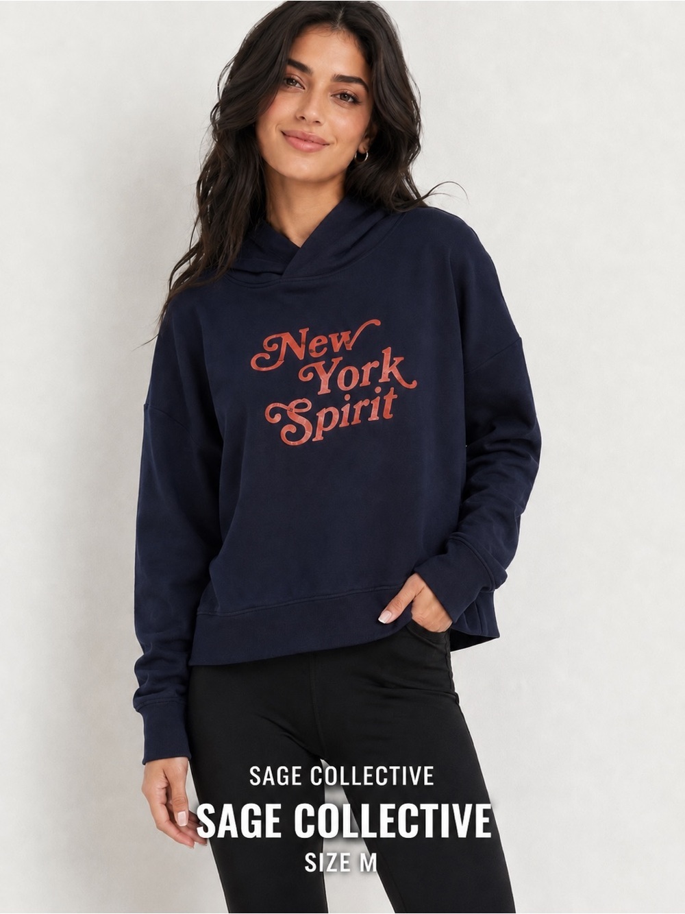 SAGE COLLECTIVE New York spirit women logo hoodie/size M